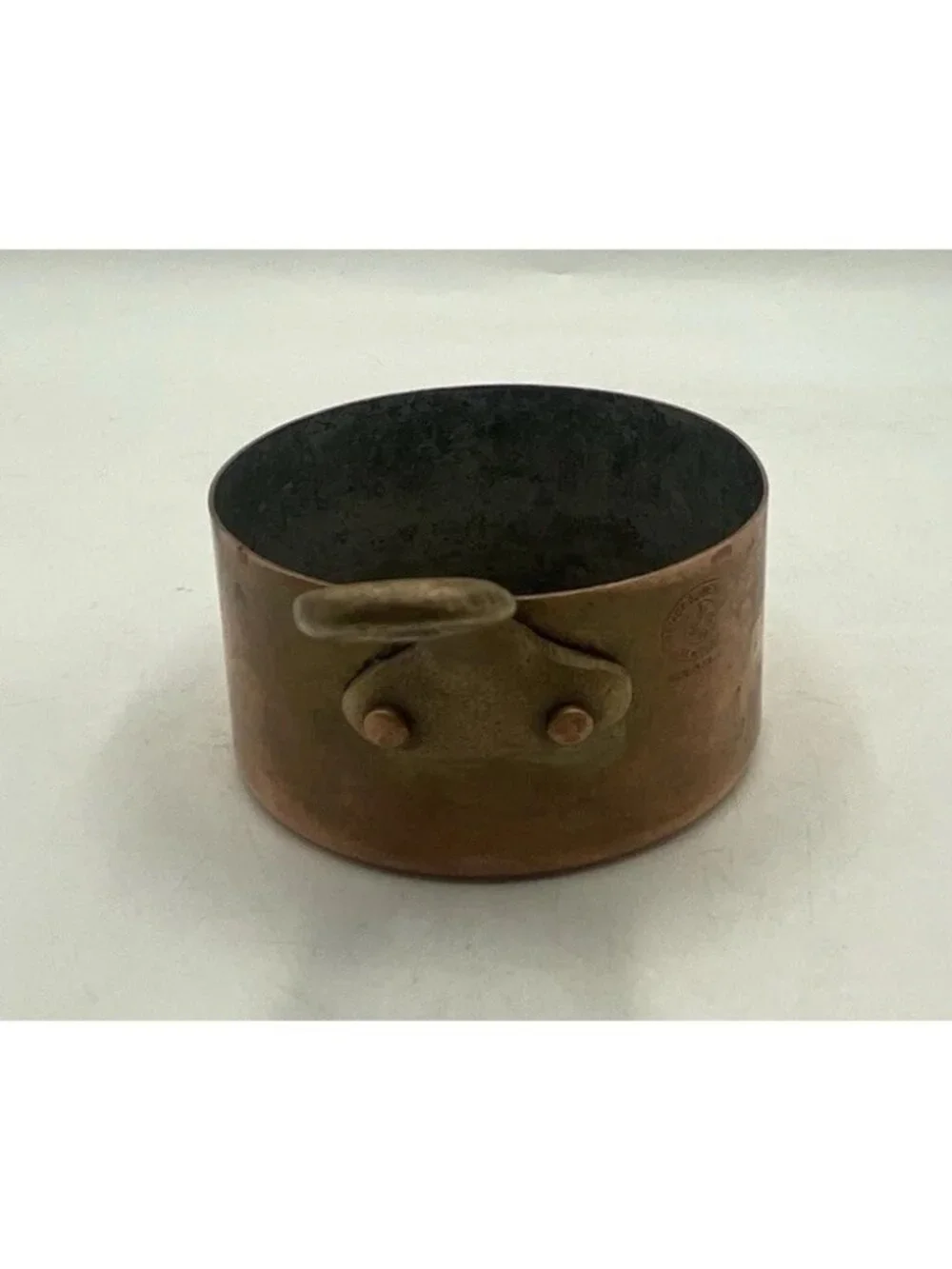 Small Vintage French Copper Pot Les Metaux Ouvres Saucepan Made In France